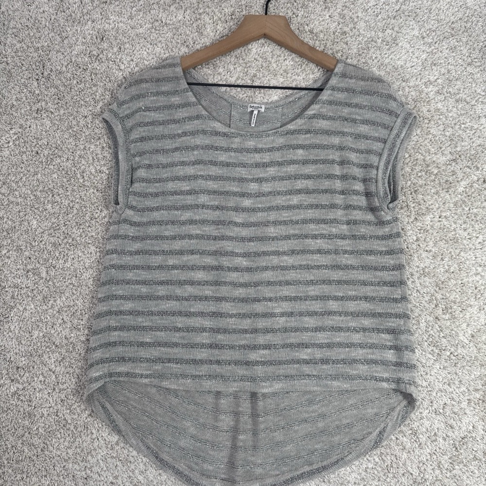 Splendid Women's XS Sweater‎ Knit Blouse Gray Silver